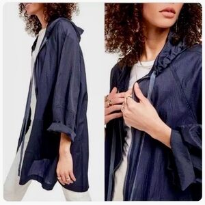 Free People Packable Oversized Callie Poncho Windbreaker Jacket Size